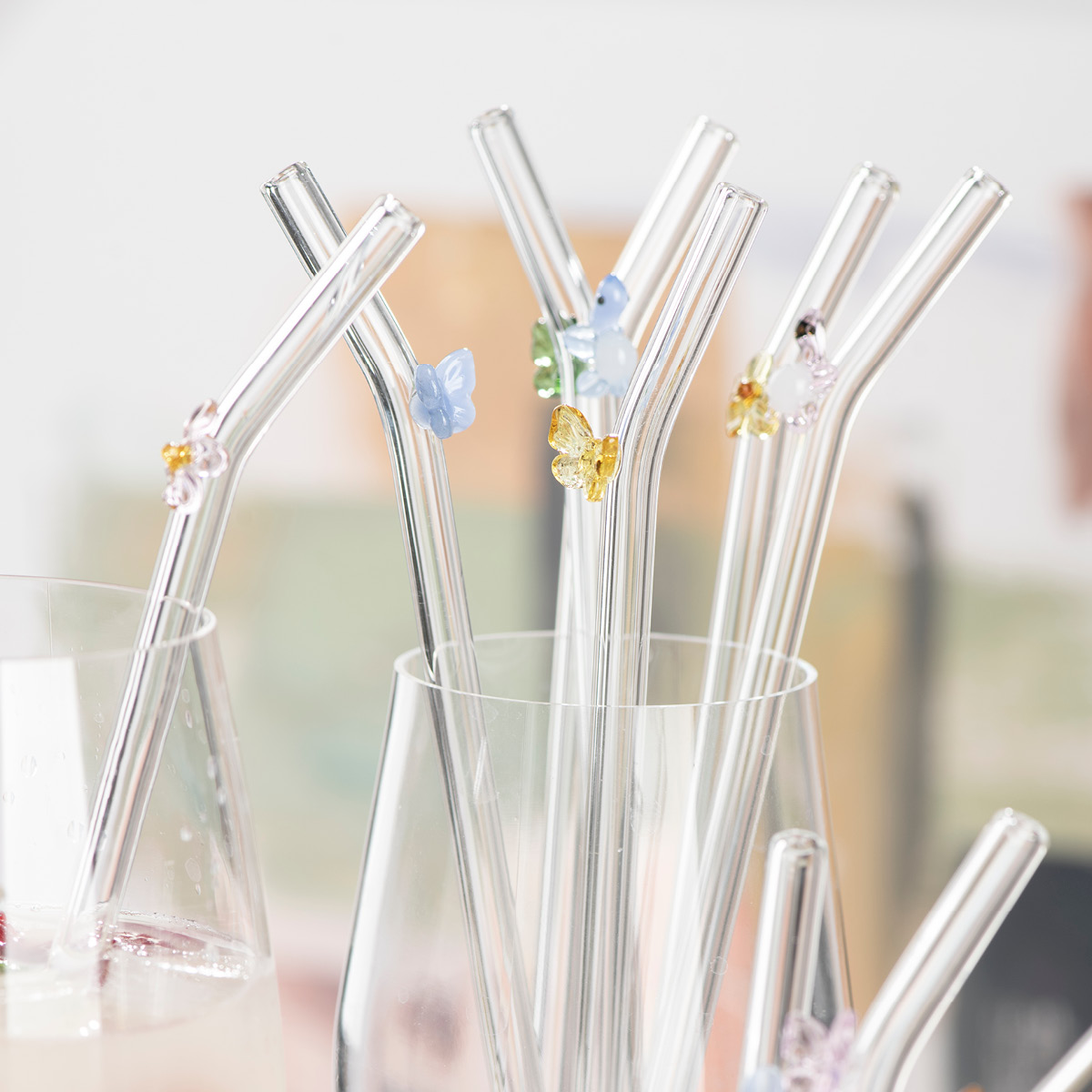 Modern House Fun sugrör 20 cm 4-pack fjäril