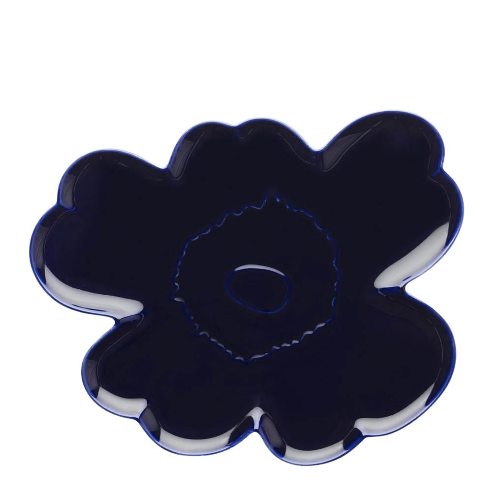 Marimekko Unikko serveringsfat 32x32 cm blomformad koboltblå