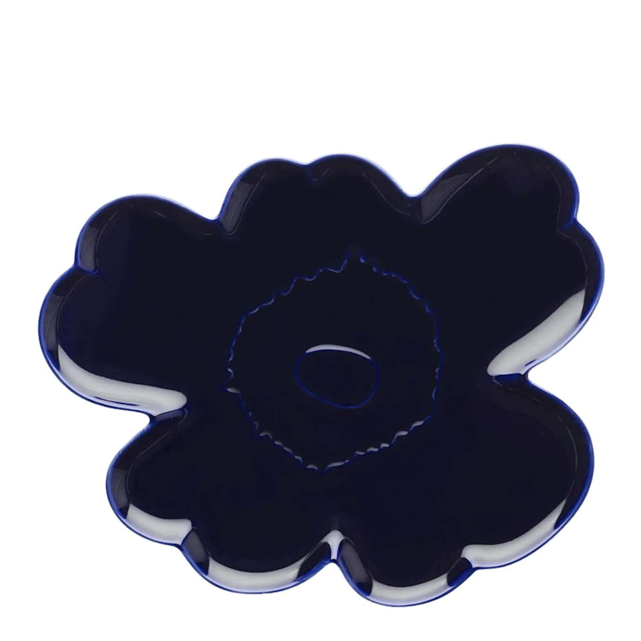 Marimekko Unikko serveringsfat 32x32 cm blomformad koboltblå