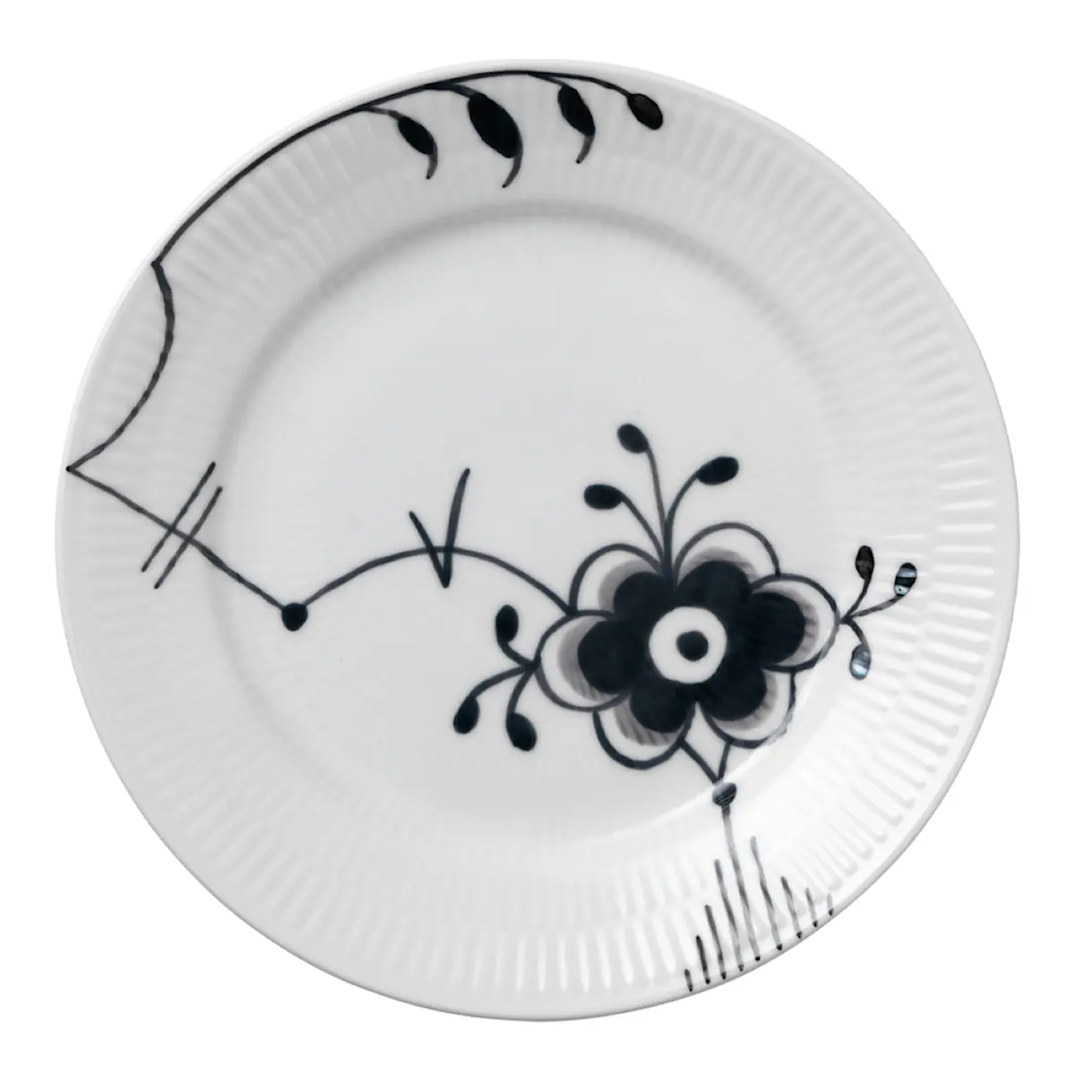 Royal Copenhagen Black Fluted Mega Tallrik 22 cm dekor 6