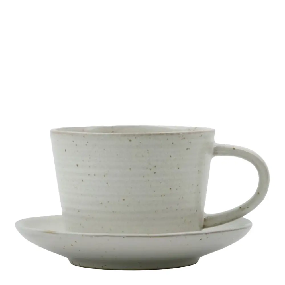 Pion Kuppi ja aluslautanen 23 cl Harmaa/Valkoinen