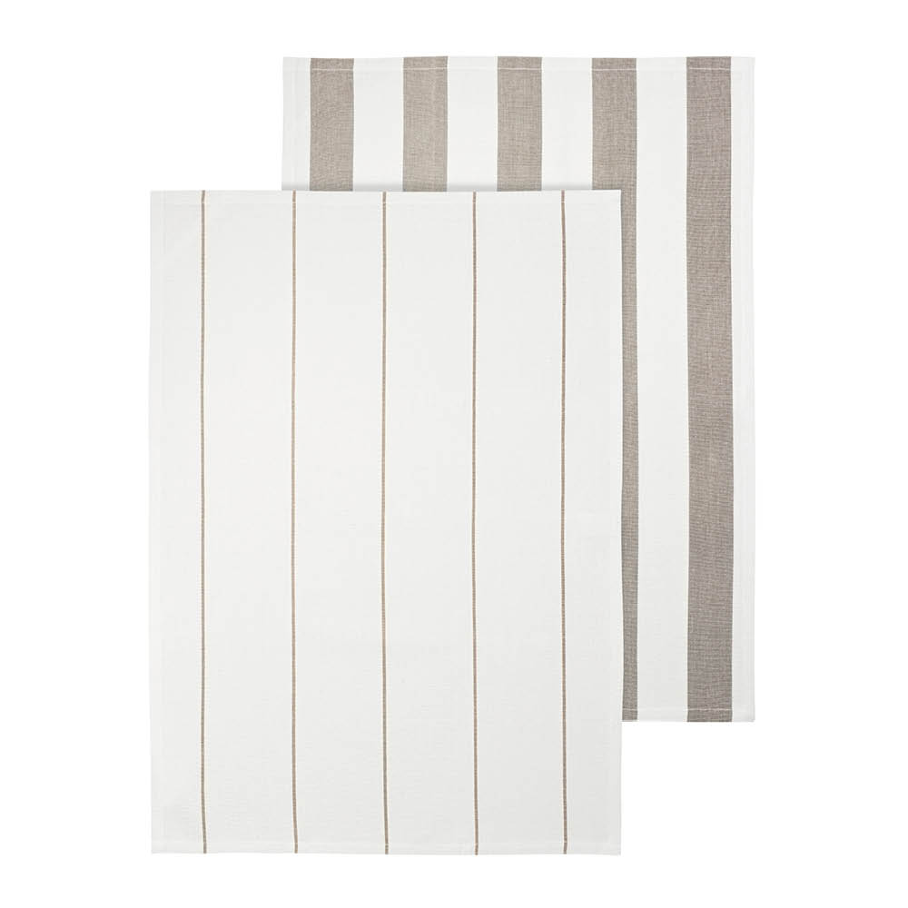 Blomus Taulo kökshandduk 70x50 cm 2-pack vit/beige randig