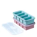 Matförvaring och Lock Silikon 1-cup 4x250 ml 2-pack Blå/Röd