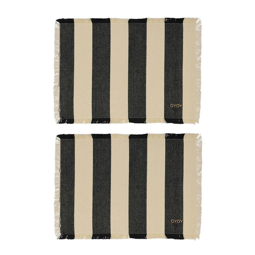 OYOY Toppu bordstablett 48x36 cm 2-pack svart/offwhite