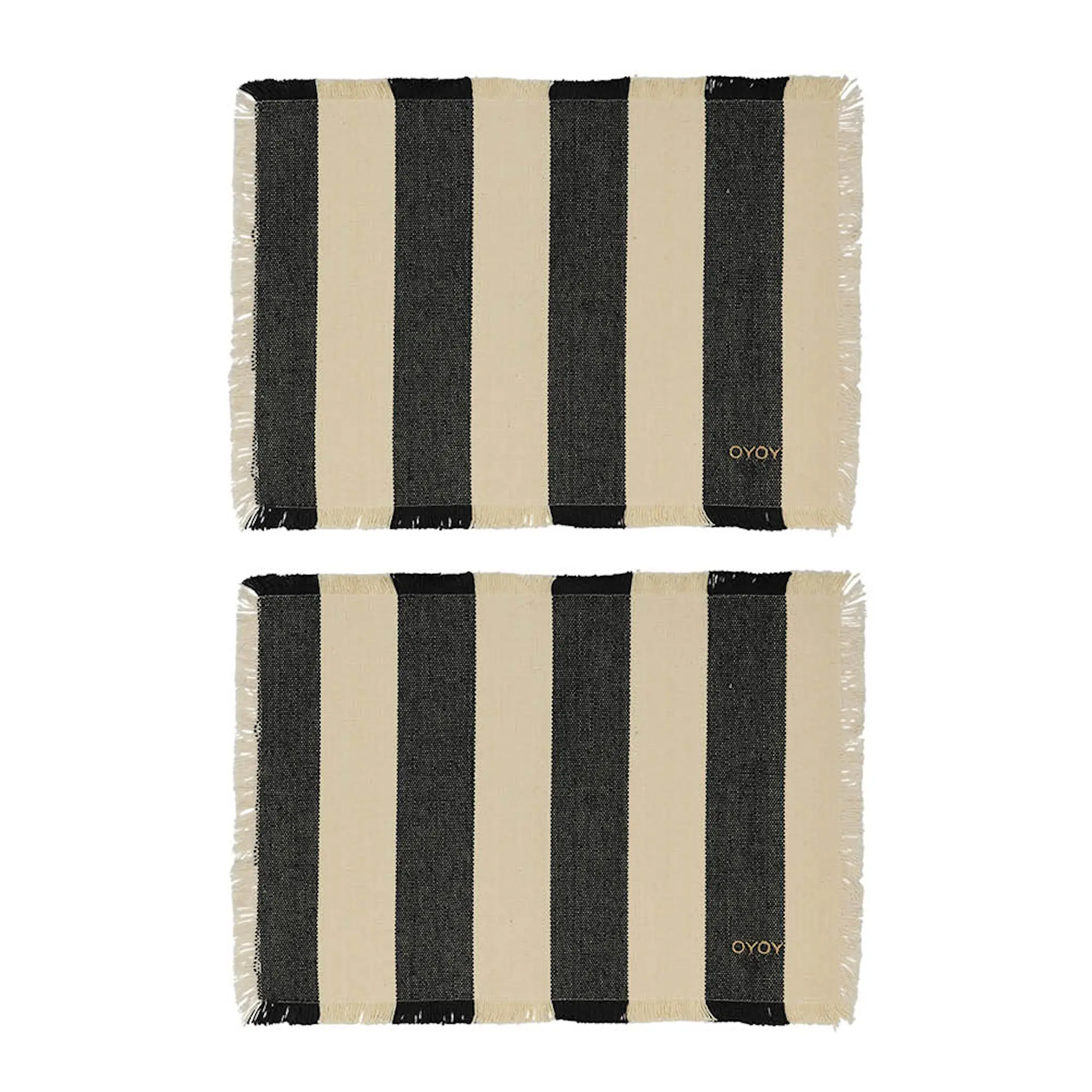 OYOY Toppu bordstablett 48x36 cm 2-pack svart/offwhite