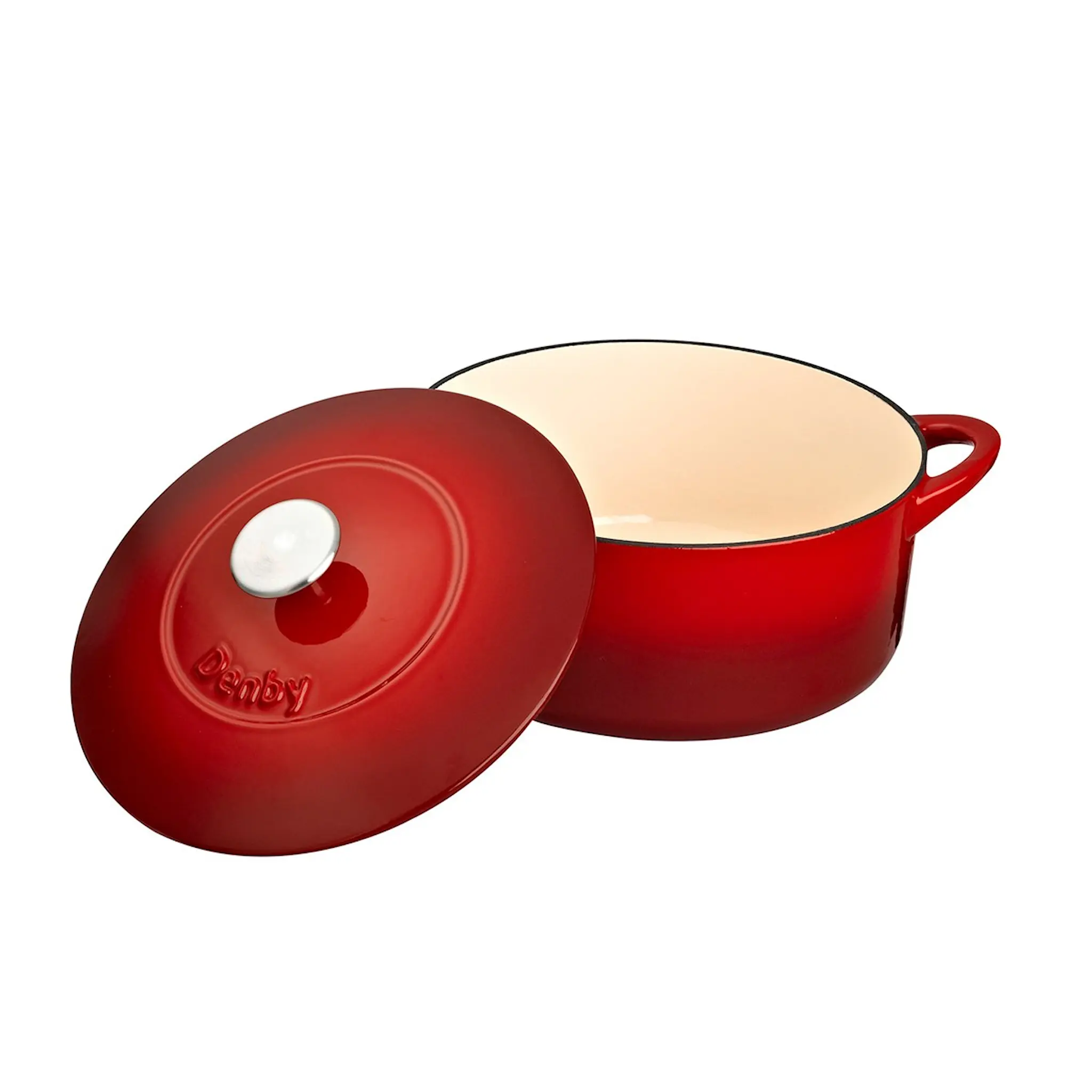 Denby Pomegranate gjutjärnsgryta 24 cm röd