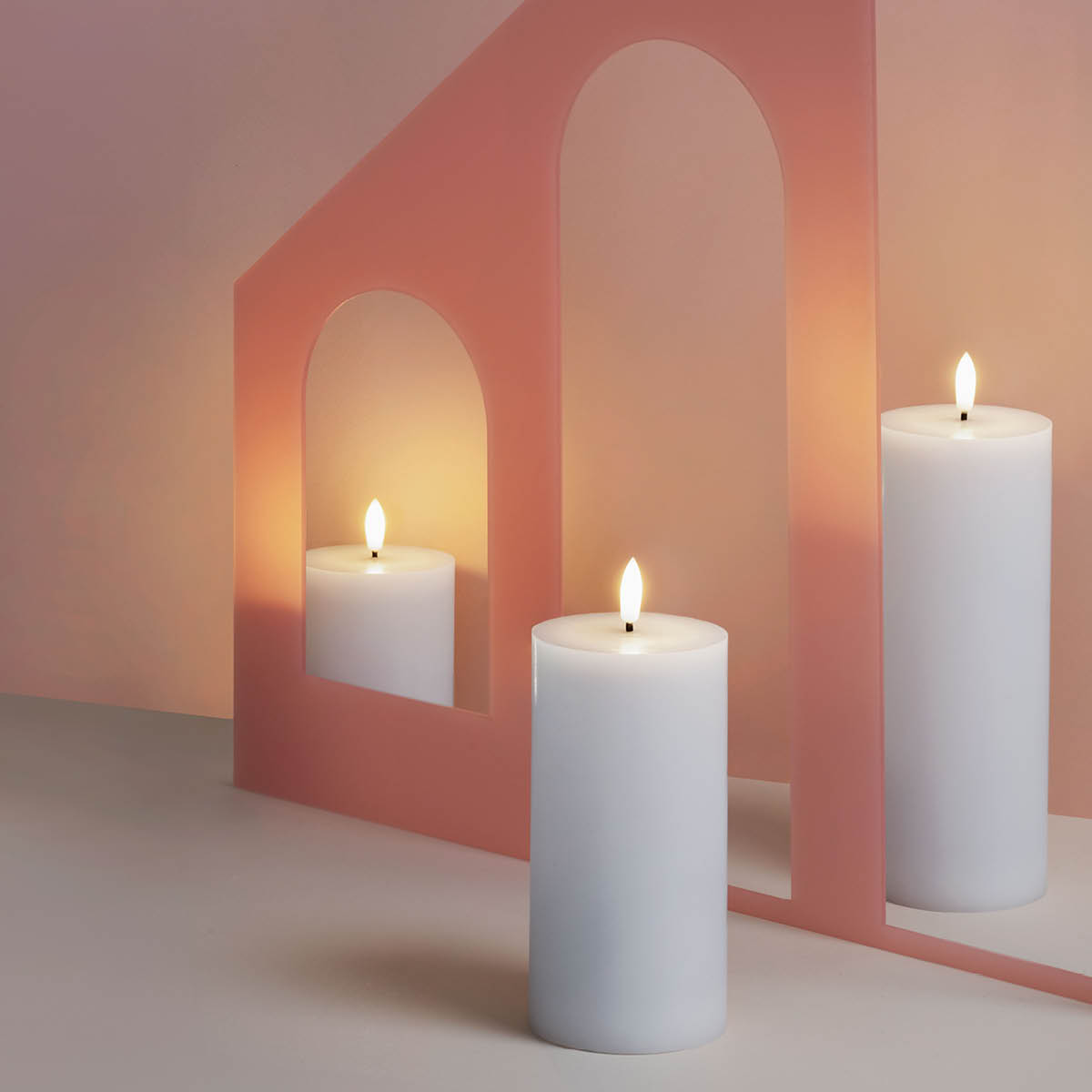 Moods & More Blockljus LED 7,4x20 cm silk white