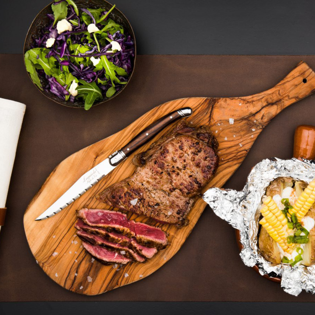 Laguiole Style de Vie Biffkniver 23 cm 6 stk dark wood