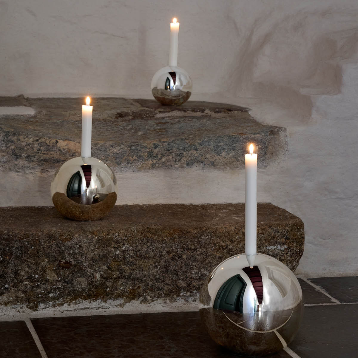 Mette Ditmer Sphere ljusstake 14 cm krom