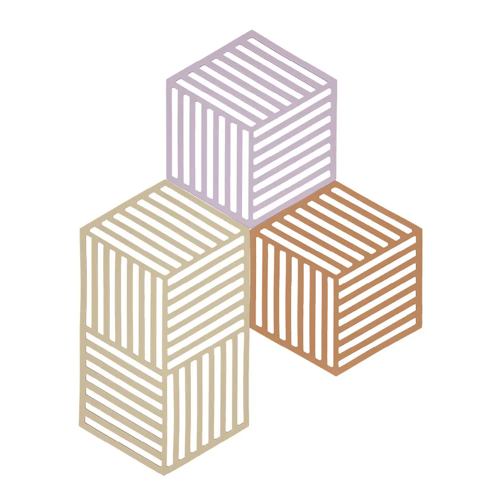 Hexagon Pannunalunen 24 cm 3 kpl Monivärinen