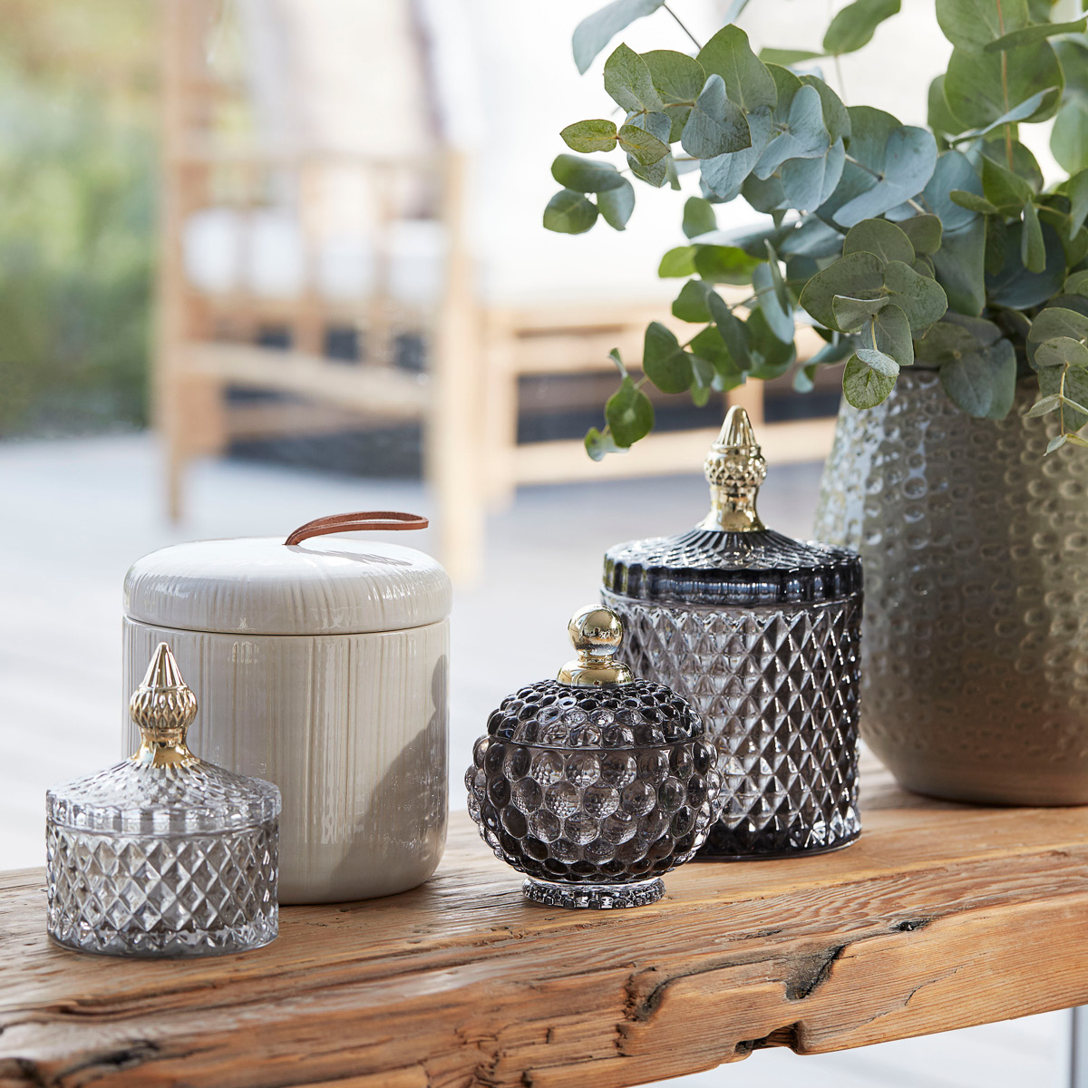 Lene Bjerre Miya burk 10,5 cm ljusgrå