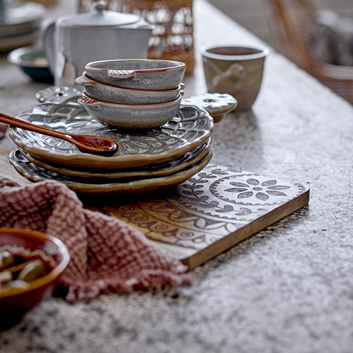 Bloomingville Serveringsbricka Vanilla 43x23 cm mangoträ