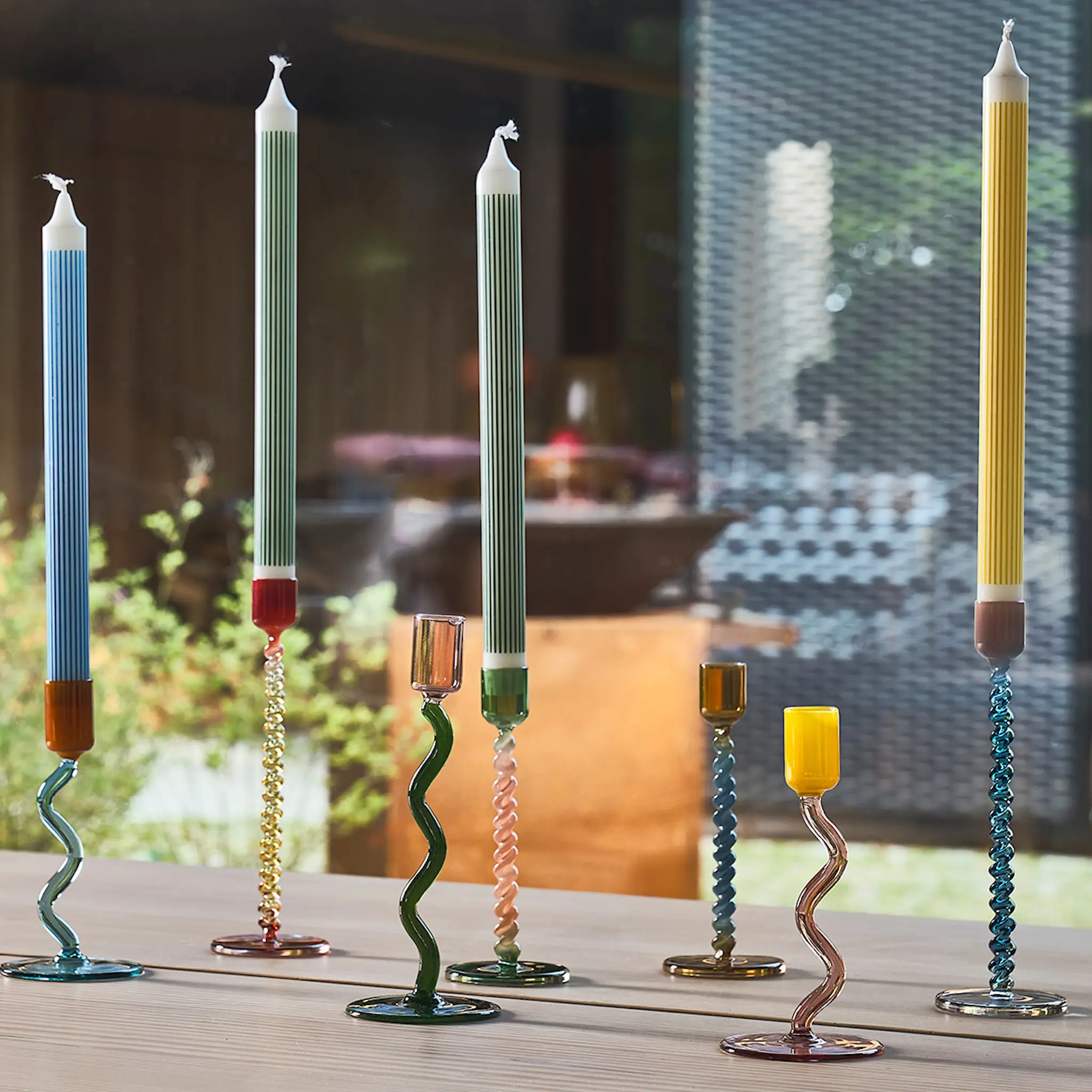Villa Collection Styles Ljusstake Glas 19,6 cm Grön/Amber