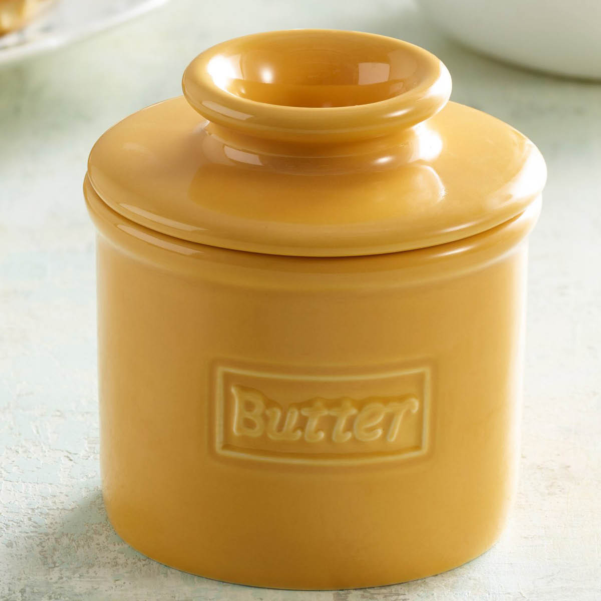 Butter Bell Crock Retro Café smørklokke gul