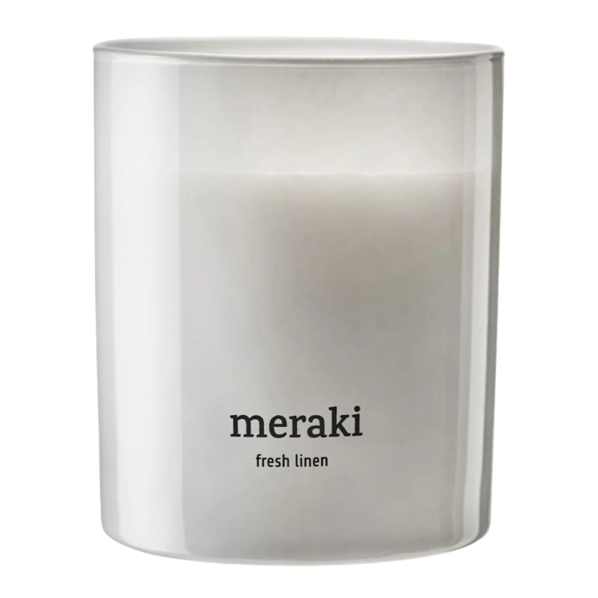 Meraki Doftljus fresh linen 9,5x8 cm vit