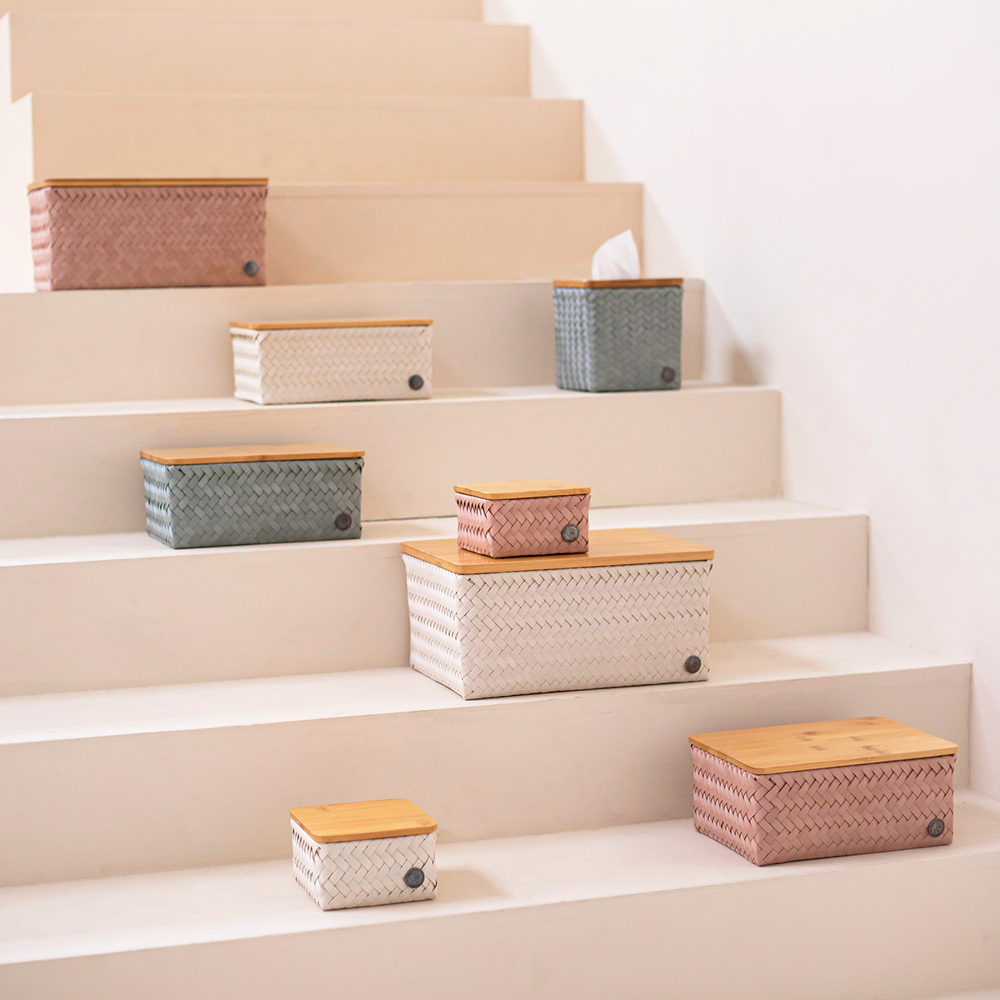 Handed By Top Fit Medium høy oppbevaringskurv m/lokk 24x18x11 cm copper blush