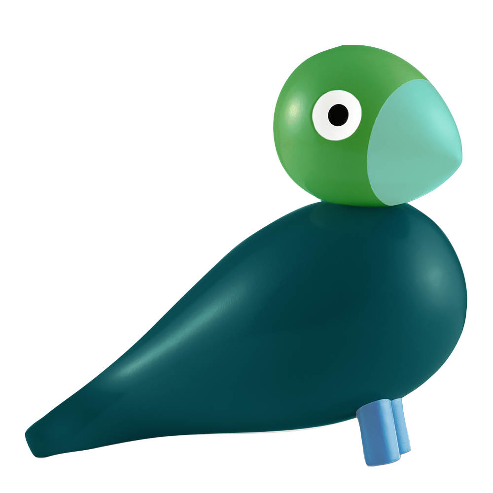 Kay Bojesen Denmark Year Bird 2026 Puulintu 12,5 cm Tummanvihreä