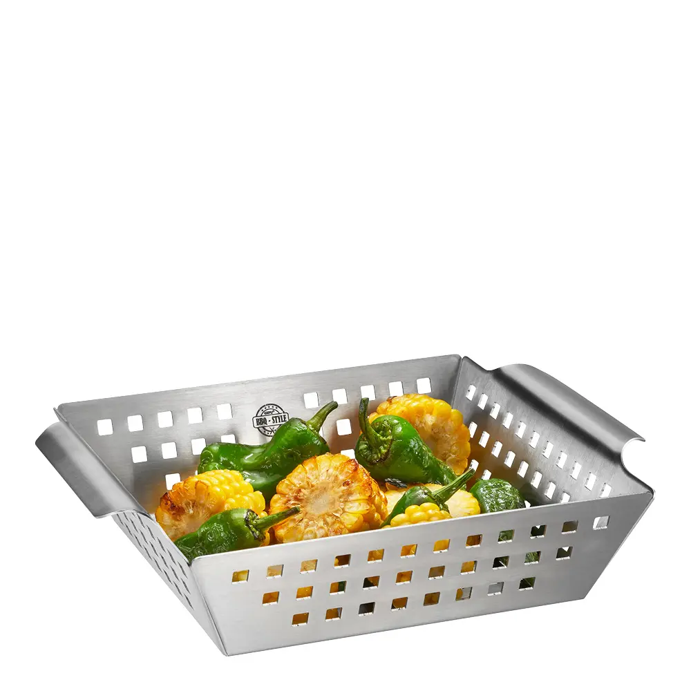 BBQ grillkurv 25x21,5 cm stål