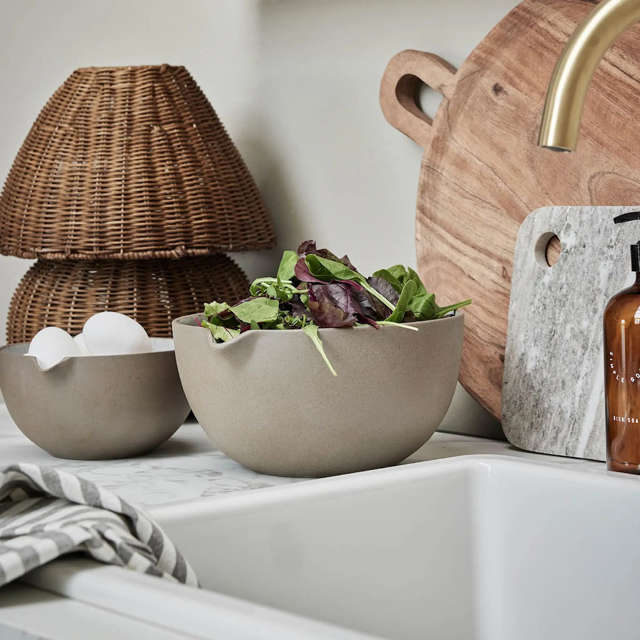 Lene Bjerre Estrille kökshandduk 2-pack 70 cm grå