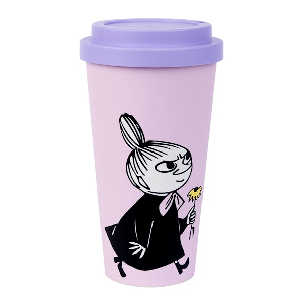 Mumin take away mugg 45 cl Lilla My med en blomma ljusrosa