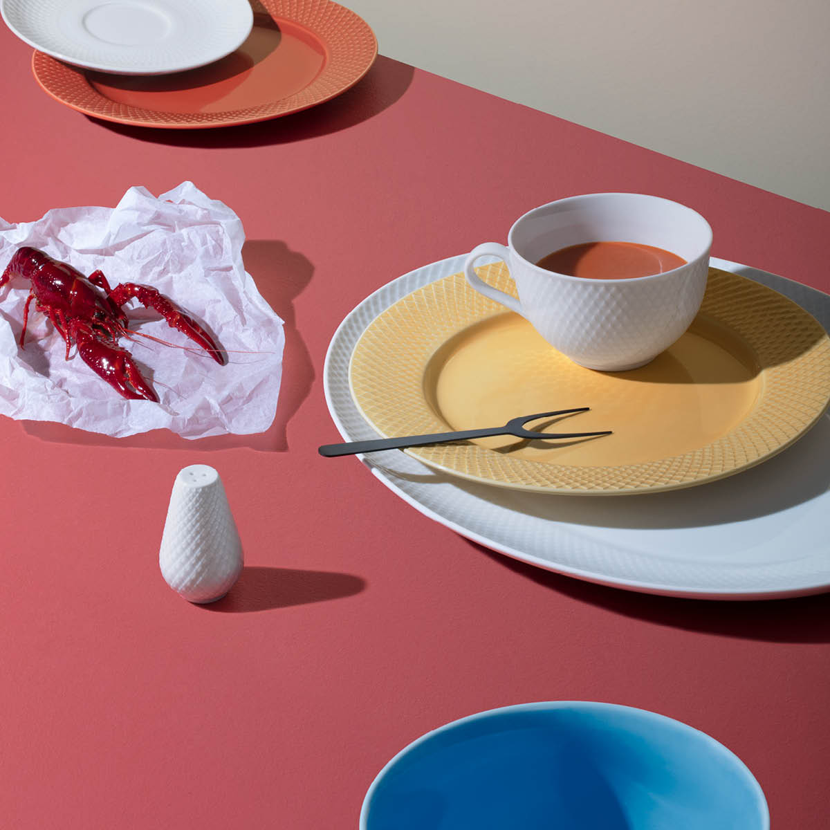 Lyngby Porcelæn Rhombe salt- og peppersett 7 cm