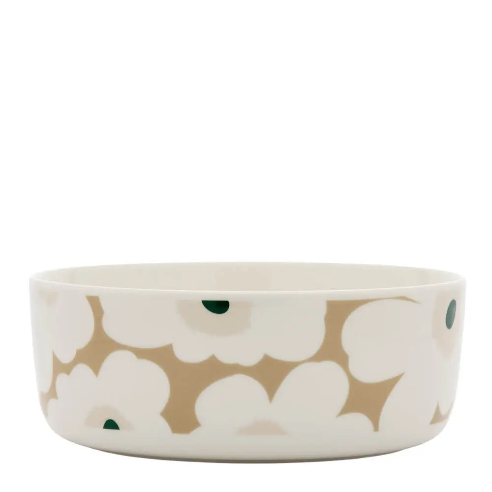 Oiva / Unikko tarjoilukulho 1,5 L valkoinen/beige/vihreä