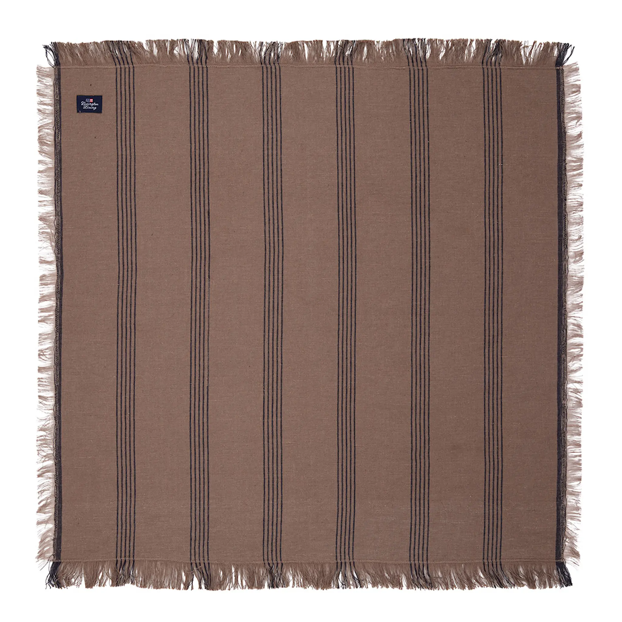 Lexington Randig tygservett med fransar 50x50 cm brun/svart