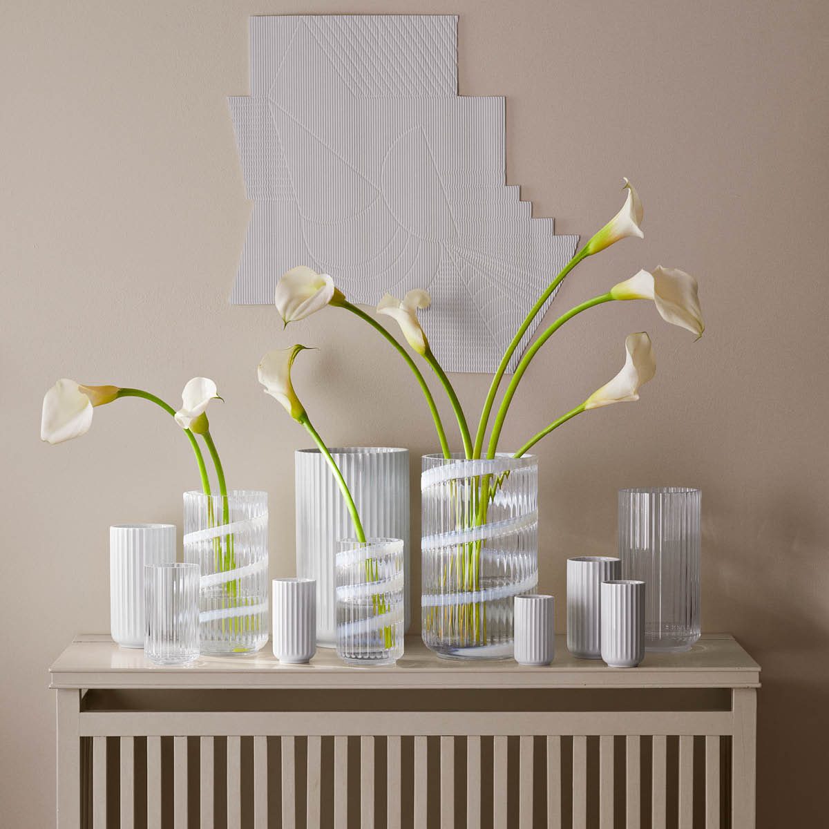 Lyngby Porcelæn Lyngby Maljakko 25 cm Swirl White