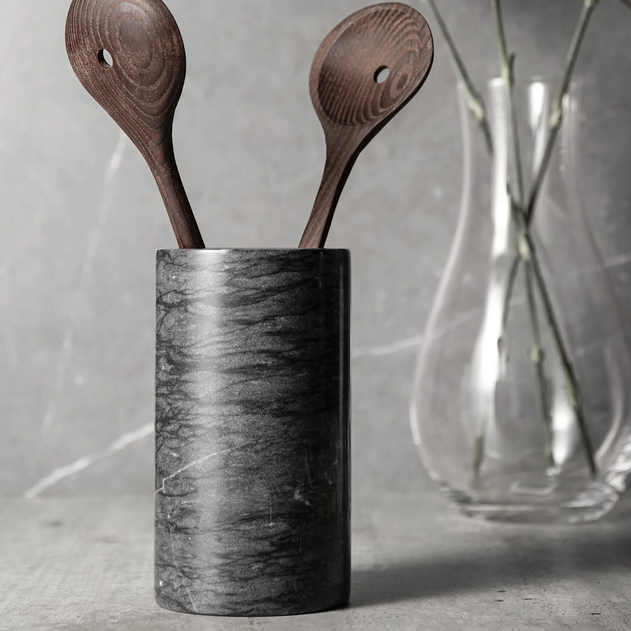 Stiernholm Marmor Säilytin 17 cm Musta