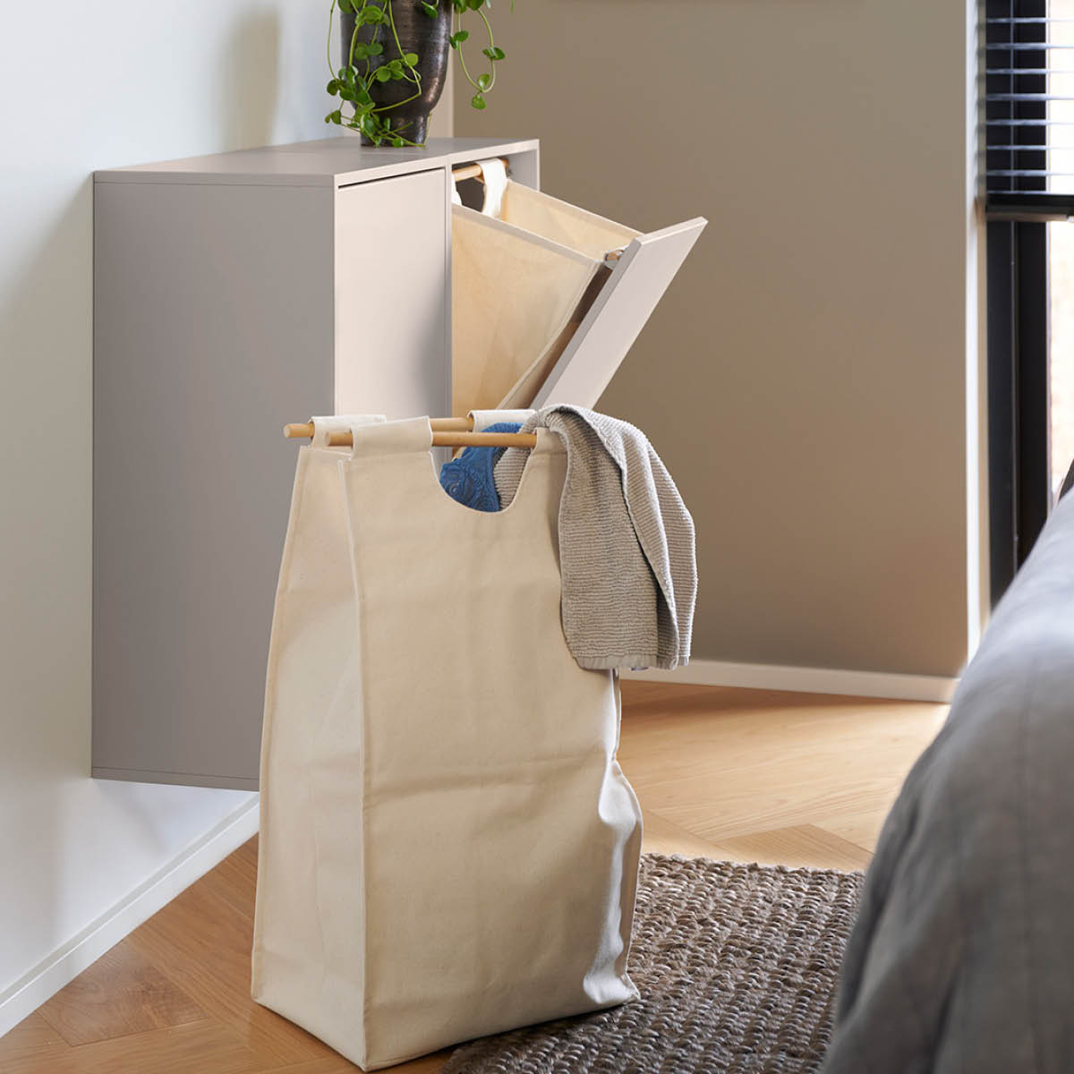 ReCollector Laundry Boks Pyykkikori 30x43x70 cm Silver Cloud Grey