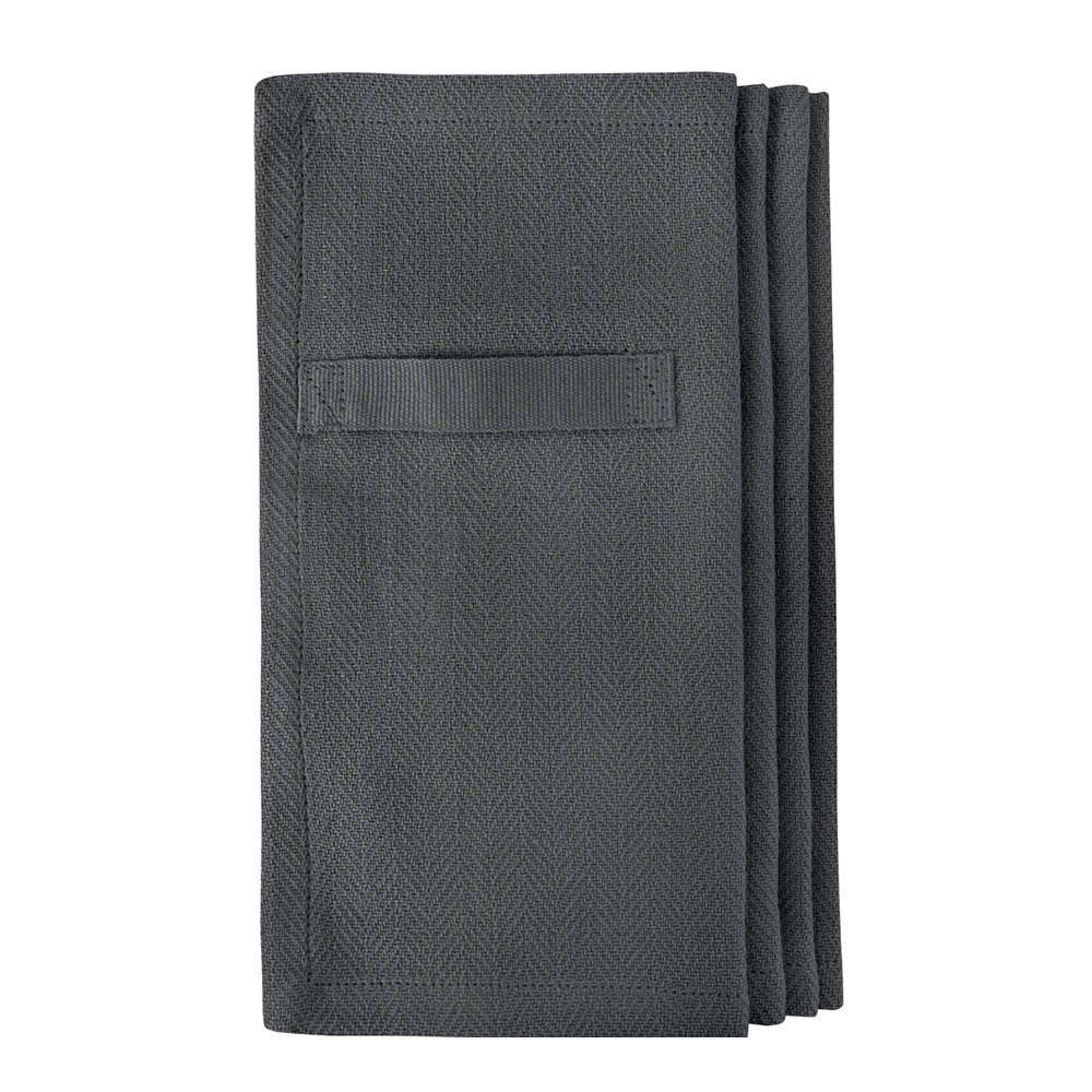 The Organic Company Serviett i bomull 20x20 cm 4 stk mørkegrå