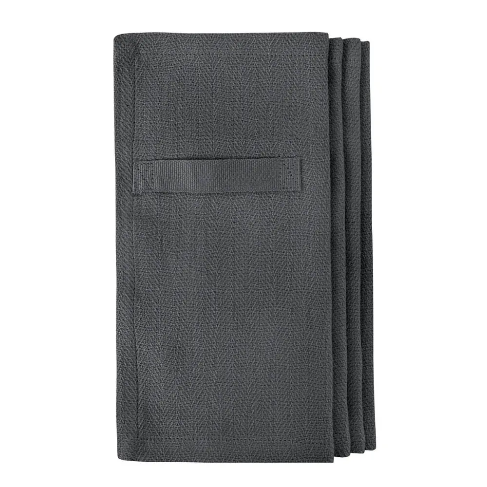 Puuvillaservetti 20x20 cm 4 kpl tummanharmaa