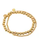 Steel - Essentials armband dubbla med kulor guld