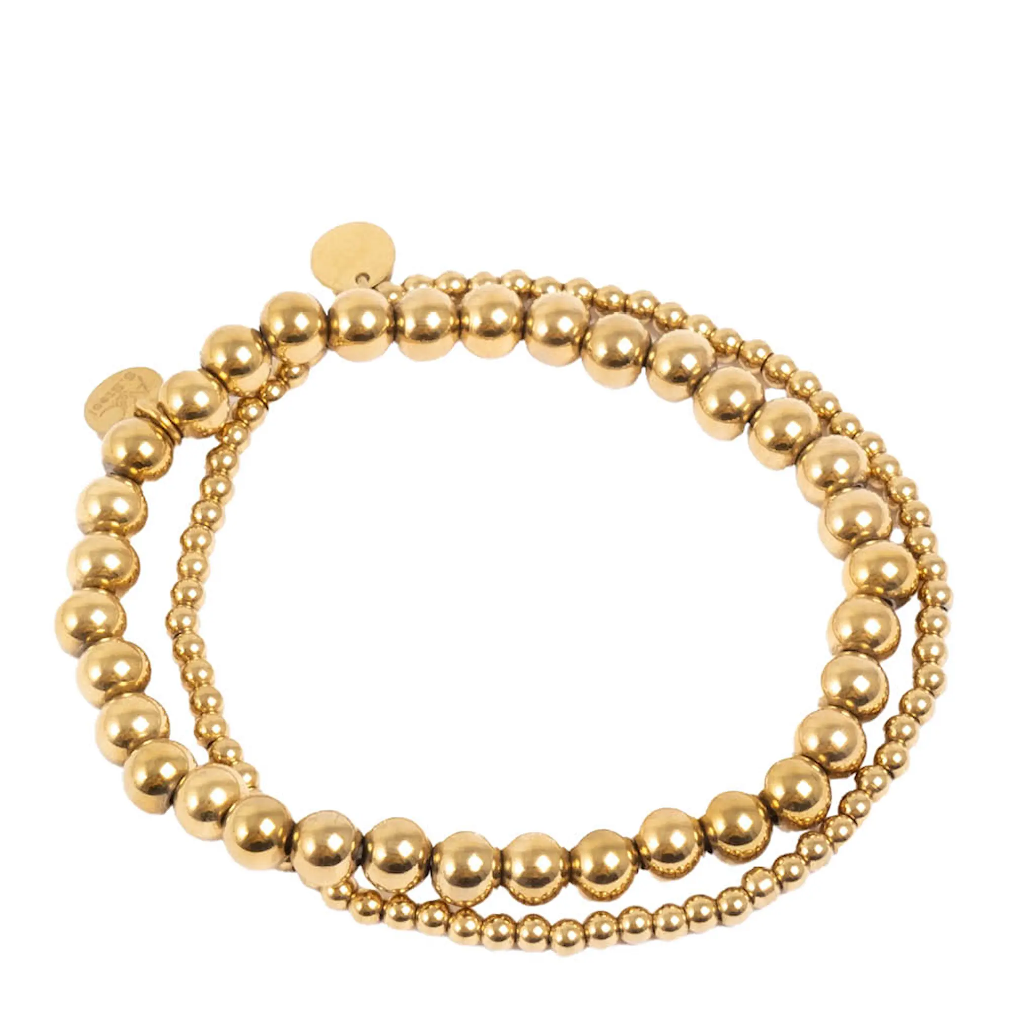 A&C Oslo AS Steel - Essentials armband dubbla med kulor guld