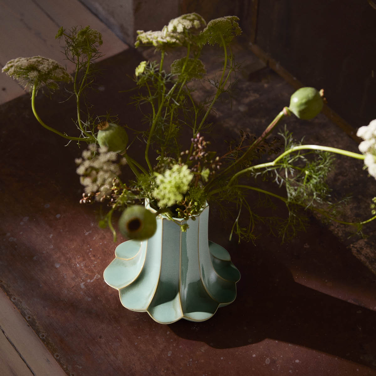 Kähler Kantarel vas 20,5 cm grön