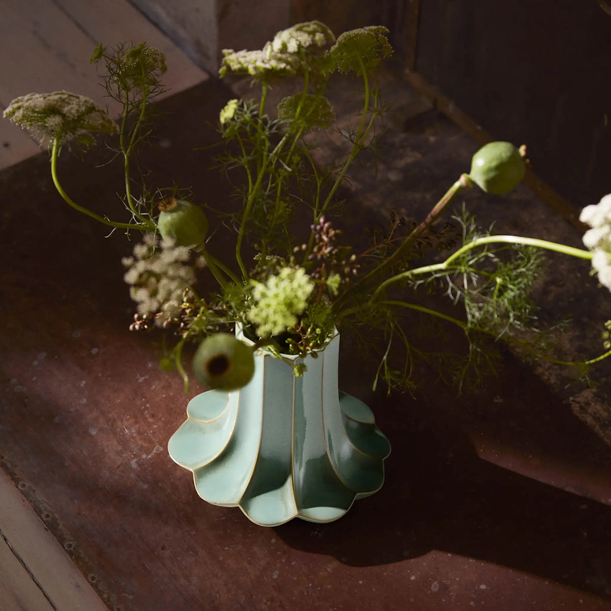 Kähler Kantarel vas 20,5 cm grön