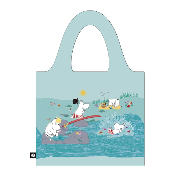 Mumin shoppingkasse 20 L Playing on the beach blue