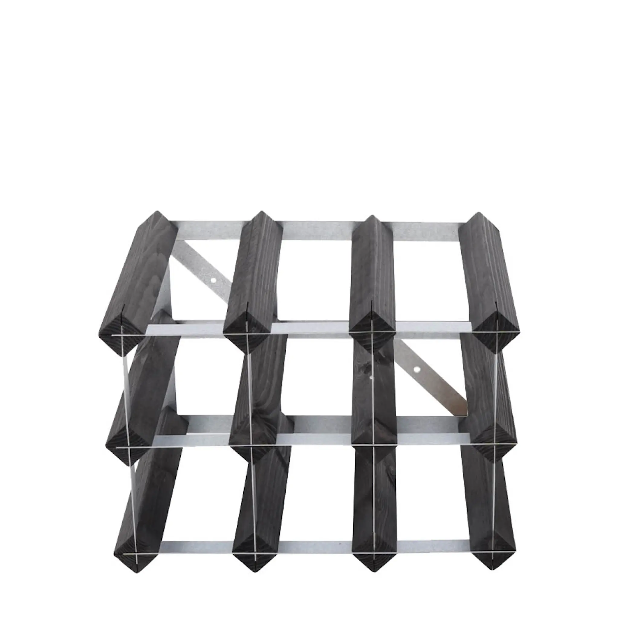 Traditional Wine Rack Vinställ 9 flaskor monterad svart