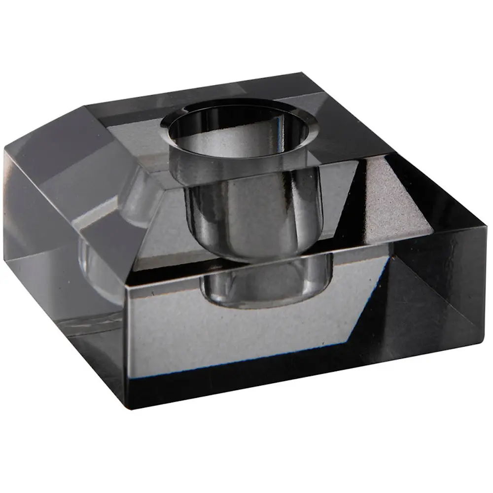 Milano lysestake kvadrat lav 4x6 cm smoke