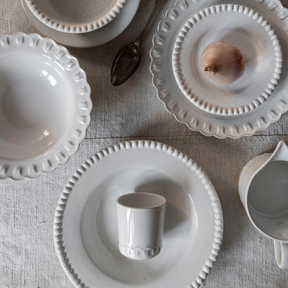 PotteryJo Daria tallerken 28 cm 2 stk cotton white