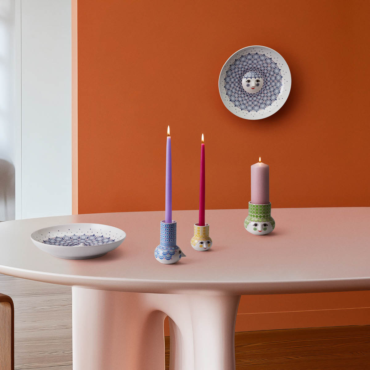 Bjørn Wiinblad Olga ljusstake 9 cm gul