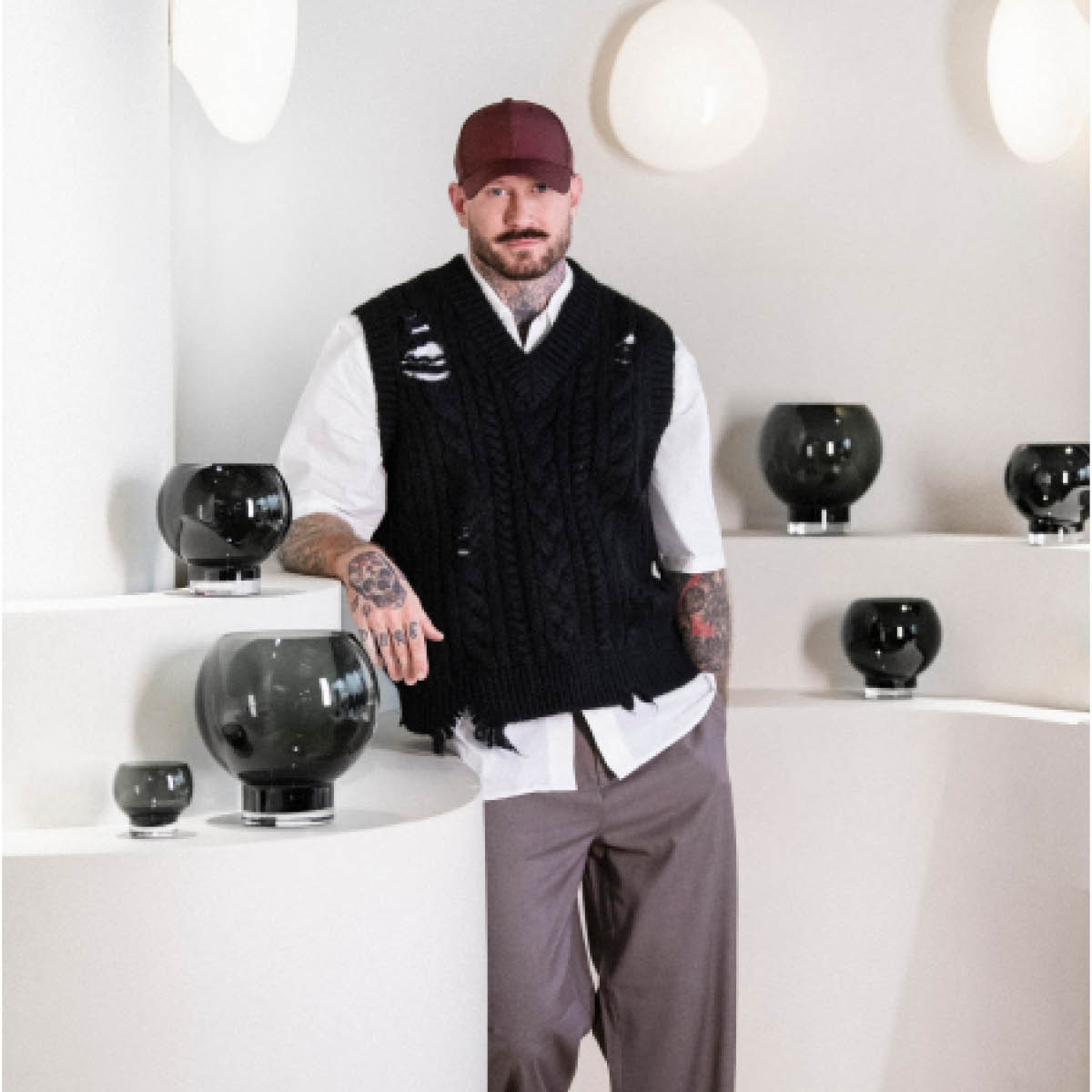 Magnor Galaxie lykt/vase 16,5 cm grå