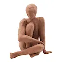 Woman skulptur i stengods 21 cm brun