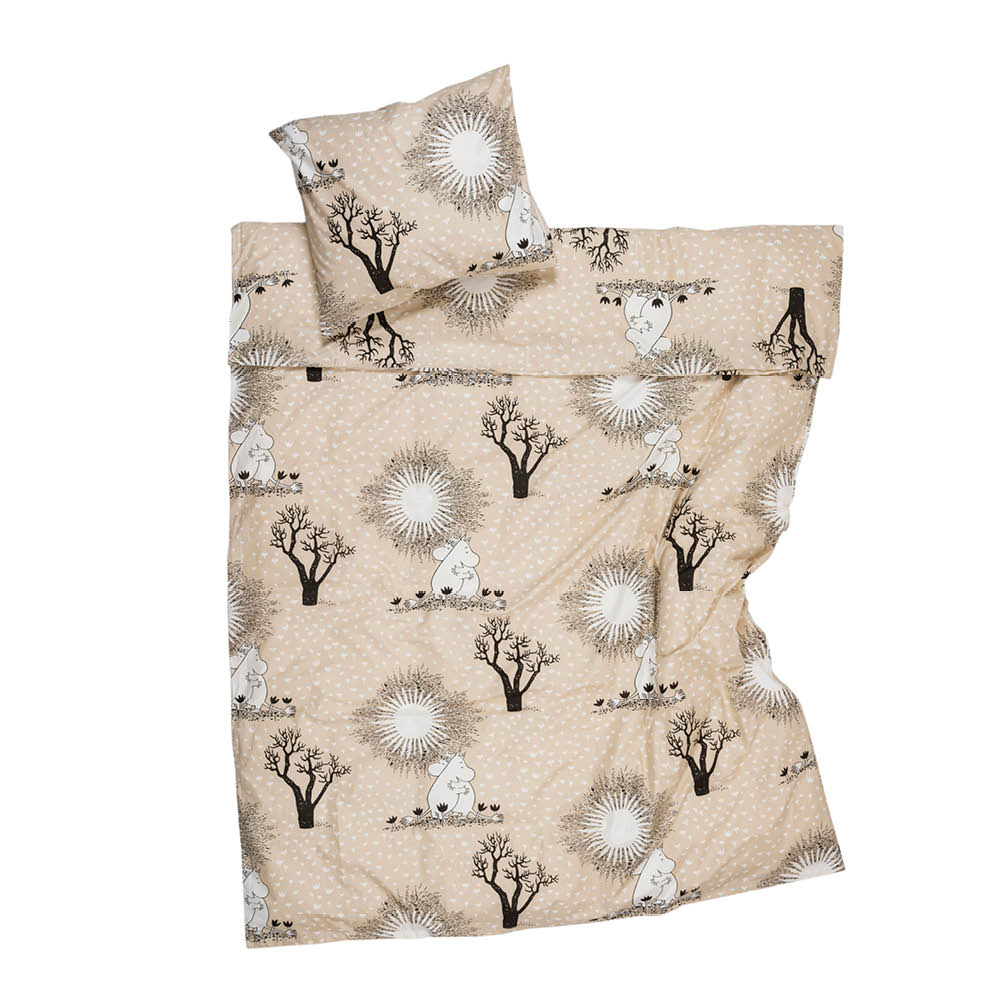 Moomin Arabia Mumin påslakanset 150x210 cm Kärlek beige