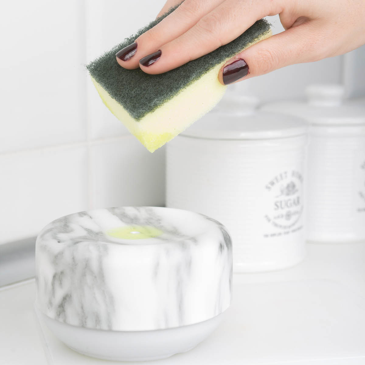 Bosign Do-Dish diskmedelspump 11 cm marmor/ljusgrå