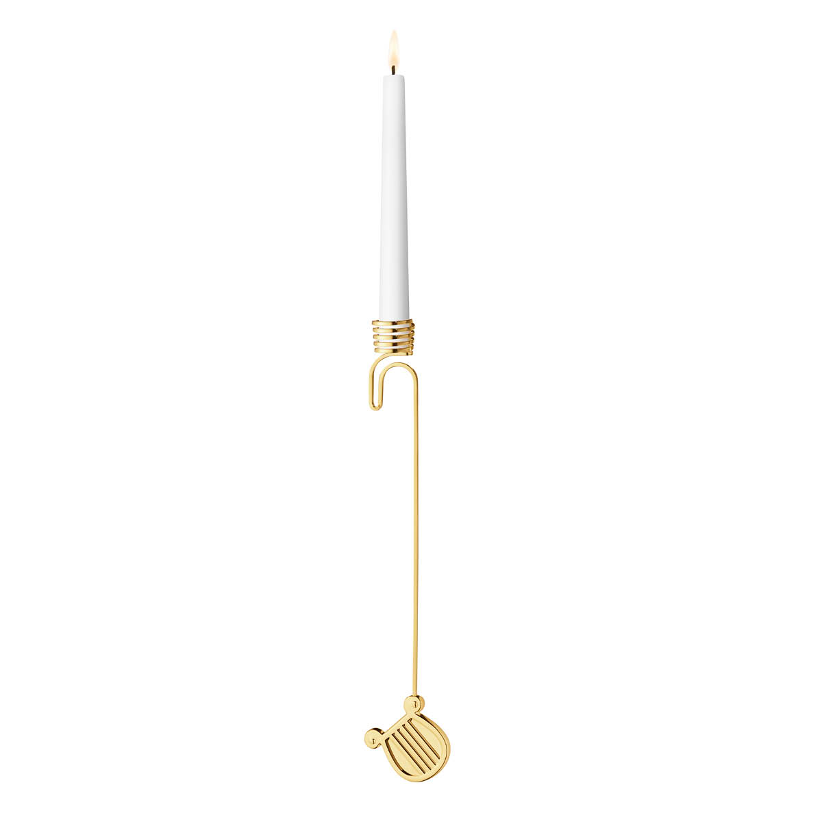 Georg Jensen 2026 lysholder til juletre harpe gull