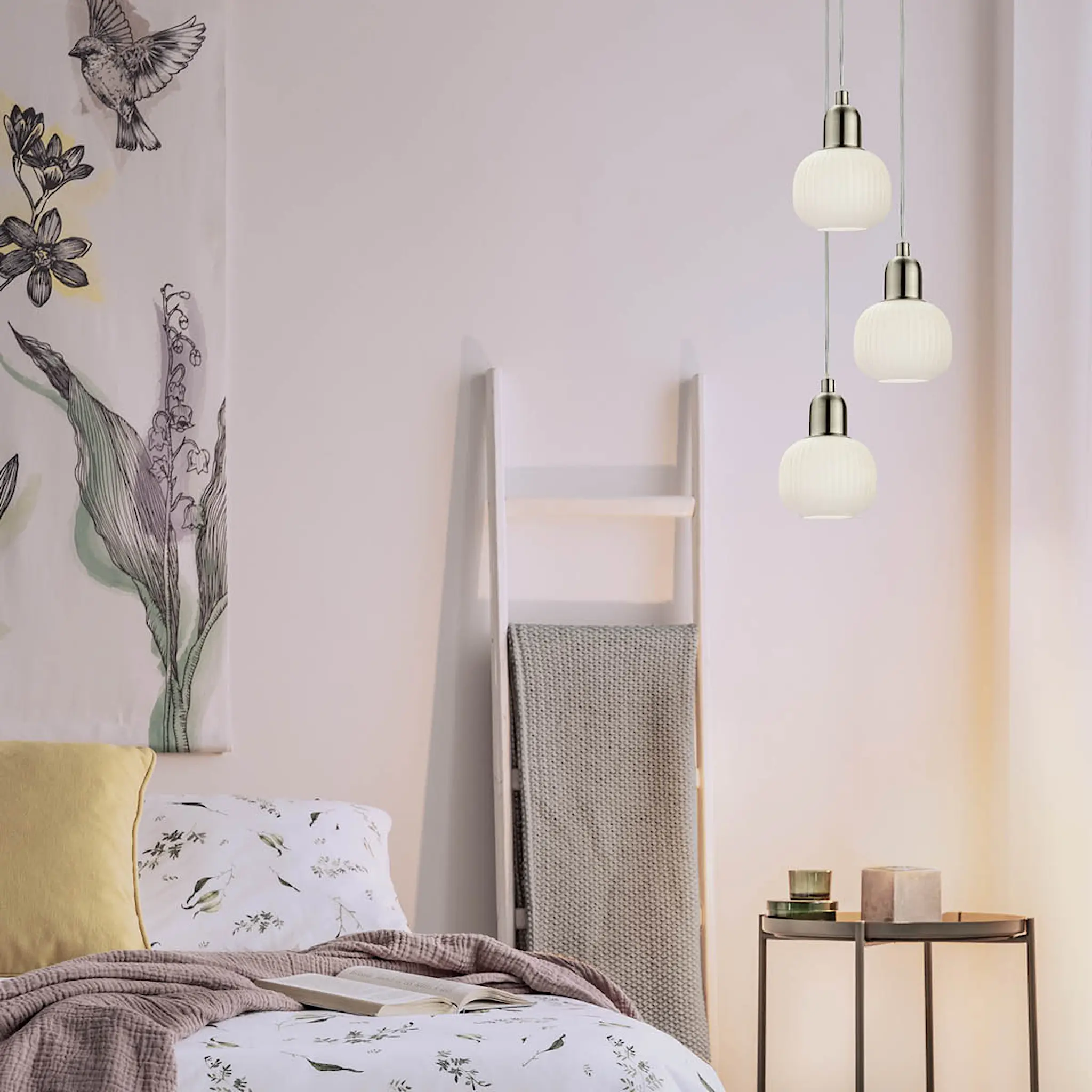 Aneta Lighting Elin vinduspendel 10 cm stål/hvit