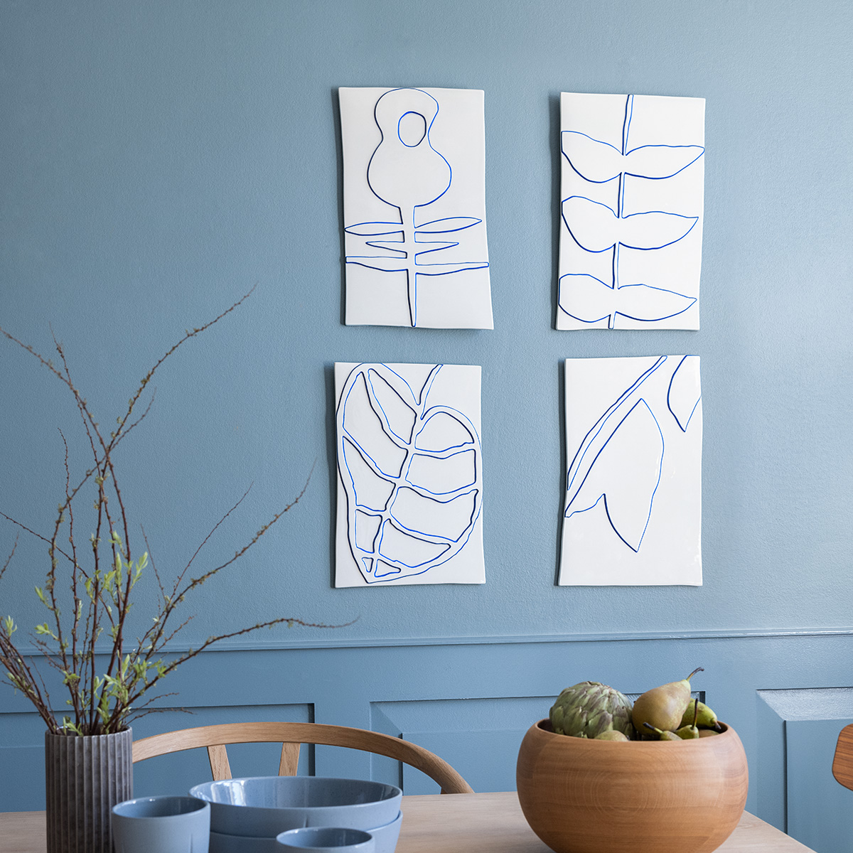 Kähler Relief Flower 27x44 cm Vit