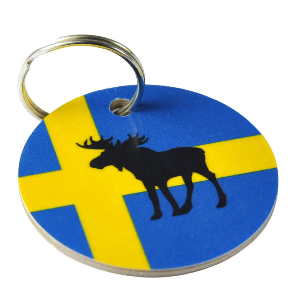 Avainrengas 5 cm Hirvi/Ruotsin lippu