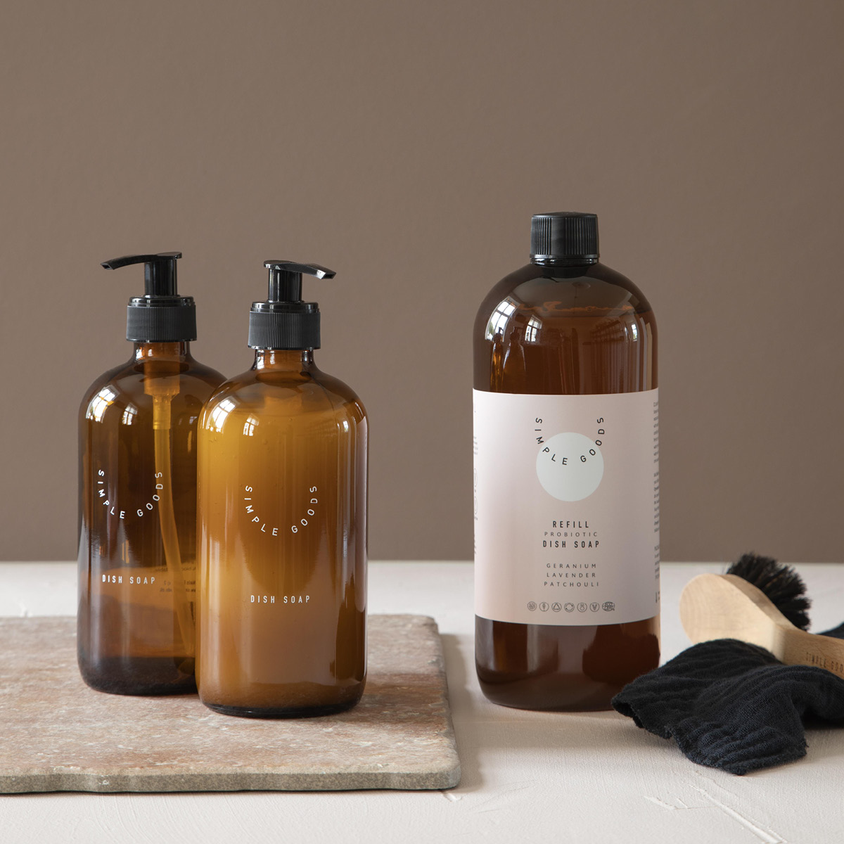 Simple Goods Geranium Påfyllning Diskmedel 1000 ml Ljusrosa